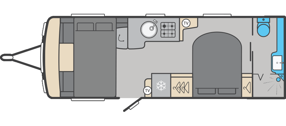 Swift Conqueror 645 - 2026 Floorplan