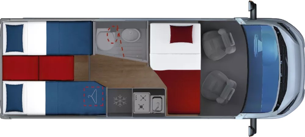 Giottiline  Giottivan 64G Premier Edition - Peugeot - Iron Grey (67269) Floorplan