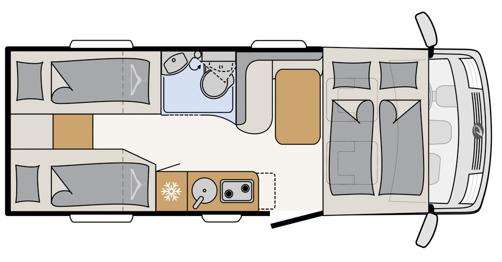 Dethleffs Globebus 4x4 T46 Floorplan