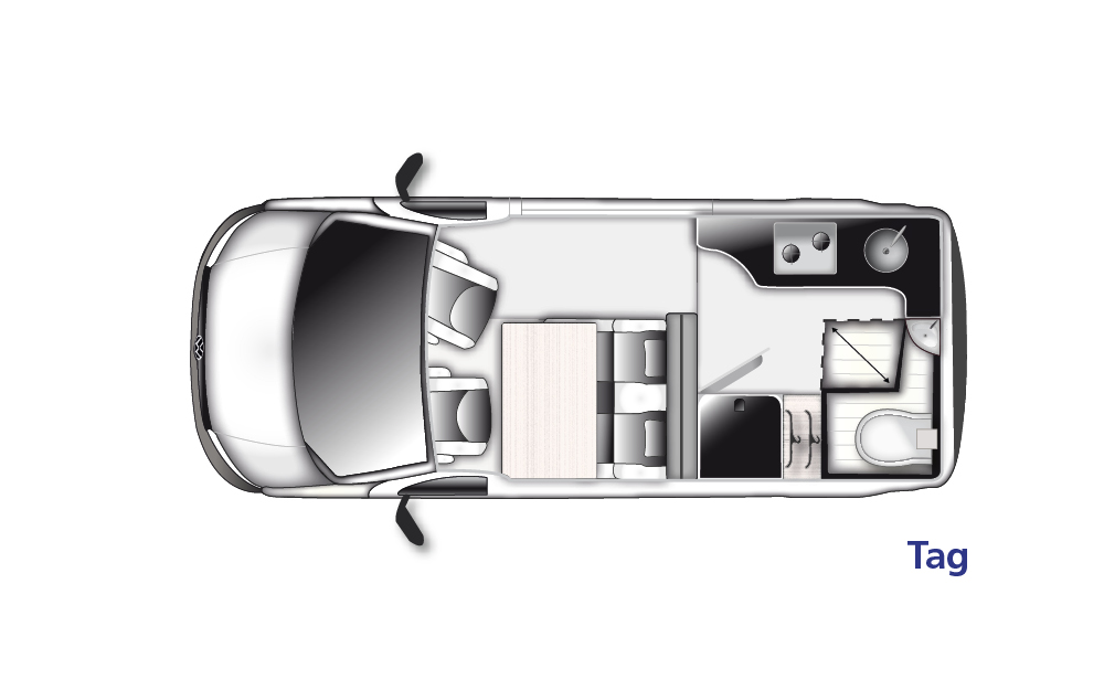 Westfalia Club Joker High Roof 2021 (11959) Floorplan