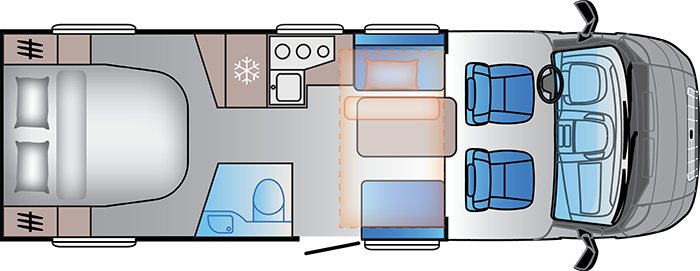 Sun Living  S-Series 72 DC by Adria (66042) Floorplan