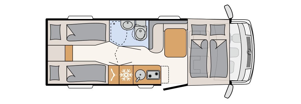 Dethleffs Globebus I 6 Floorplan