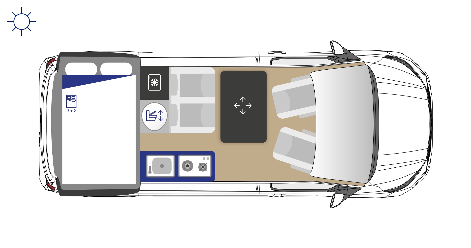 Westfalia Kipling Metallic Grey (66473) Floorplan