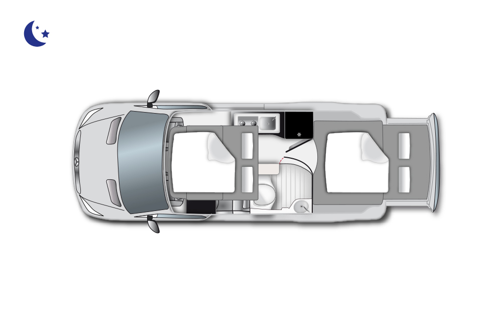Westfalia James Cook High Top (10174) Floorplan