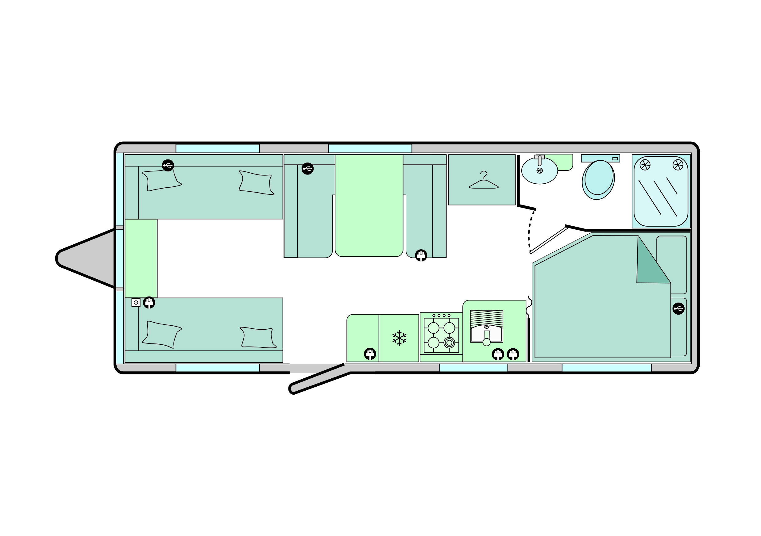 Bailey Pegasus Grande GT75 SE Turin 2022 Floorplan