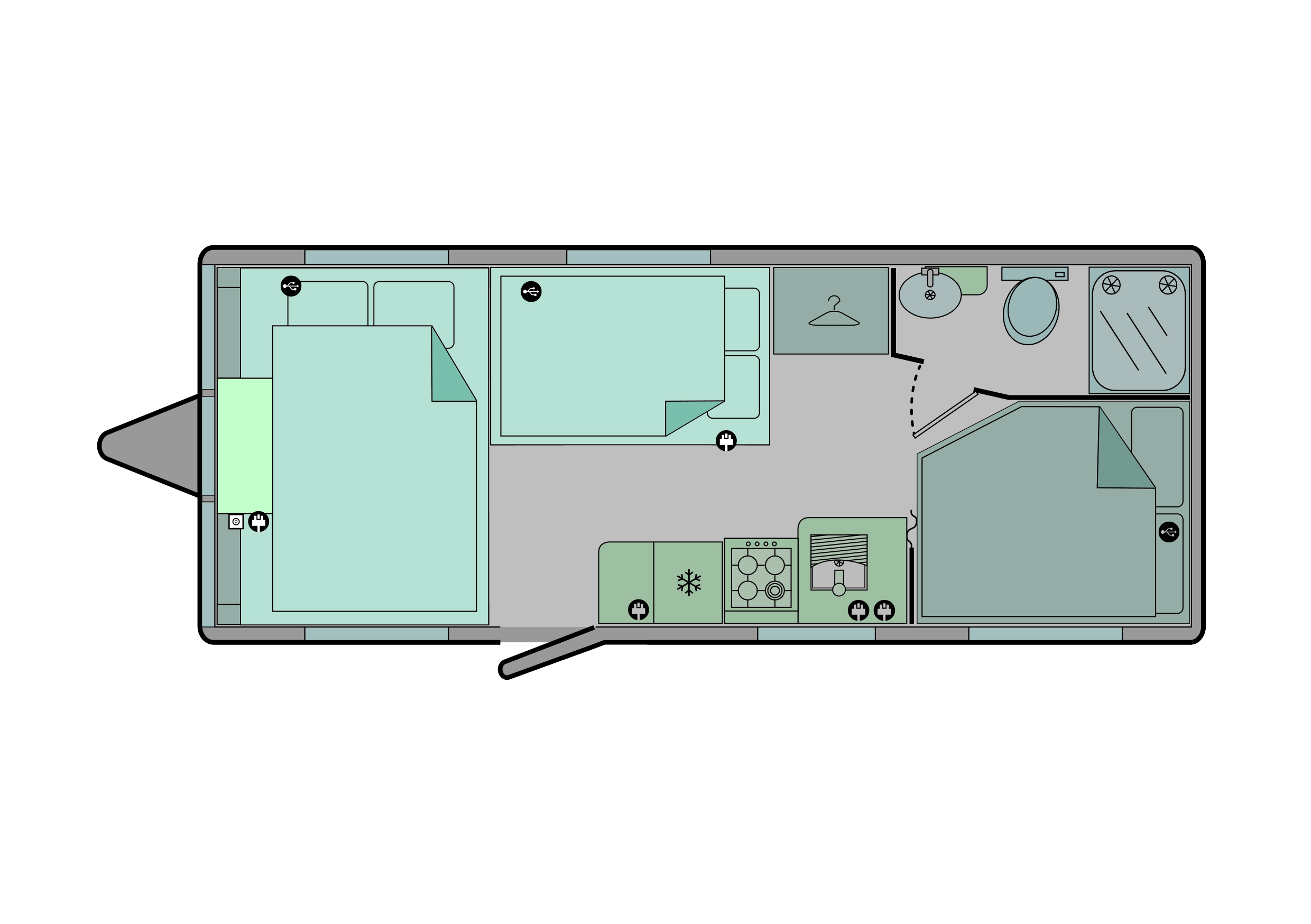 Bailey Pegasus Grande GT75 SE Turin 2022 Floorplan