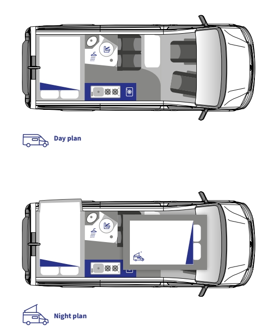 Westfalia Sven Hedin 'Pop-Top' Ice Blue - 2026 Floorplan