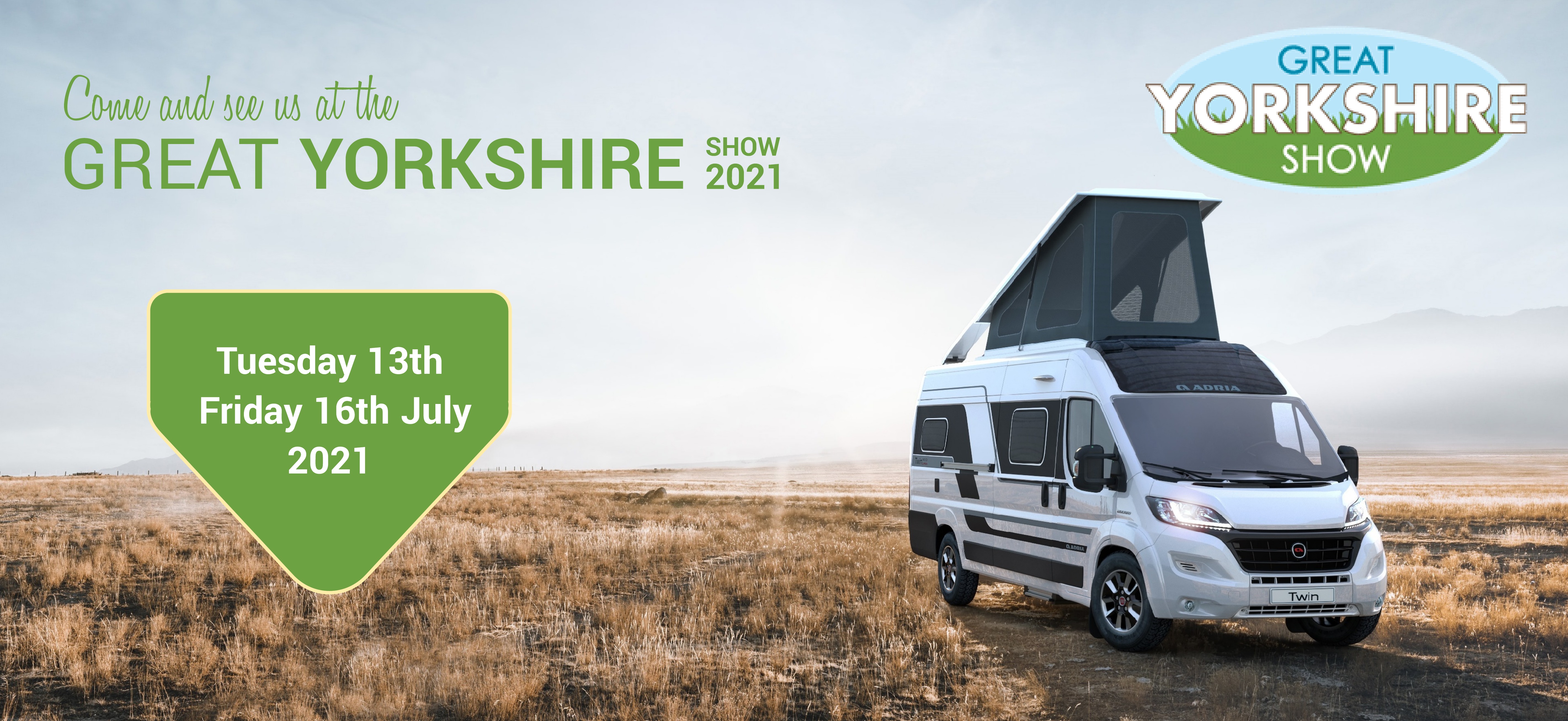 Join us at the Great Yorkshire Show 2021 on the 13th-16th July. - Block Image