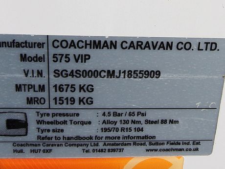 Coachman VIP 575 - 2018 image