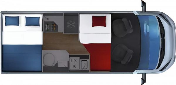 Giottiline  Giottivan 60T Premier Edition Artense Grey Peugeot (65724) Floorplan