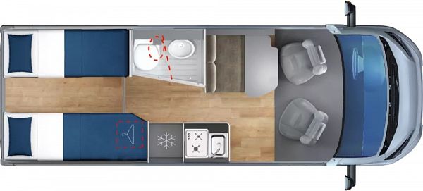 Giottiline  Giottivan 64G Premier Edition - Peugeot - Iron Grey (67269) Floorplan