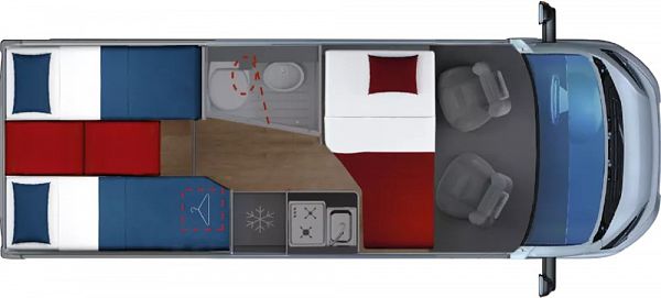 Giottiline  Giottivan 64G Premier Edition - Peugeot - Iron Grey (67269) Floorplan