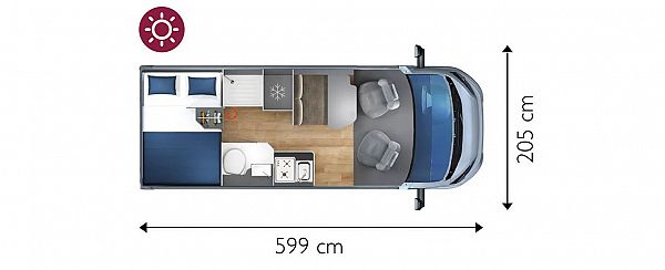 Giottiline Giottivan 60T - Auto - Iron Grey (64177) Floorplan