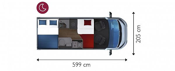 Giottiline Giottivan 60T - Auto - Iron Grey (64177) Floorplan