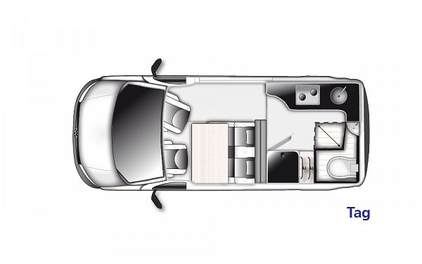 Westfalia Club Joker High Roof 2021 (10004) Floorplan