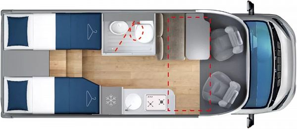 Giottiline  Compact CX66 FIAT (65765) Floorplan