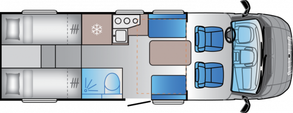 Sun Living  S-Series 72 DL by Adria (66041) Floorplan