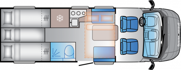 Sun Living  S-Series 72 DL by Adria (66041) Floorplan