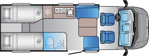 Sun Living  C-Series 70 DL by Adria (66080) Floorplan