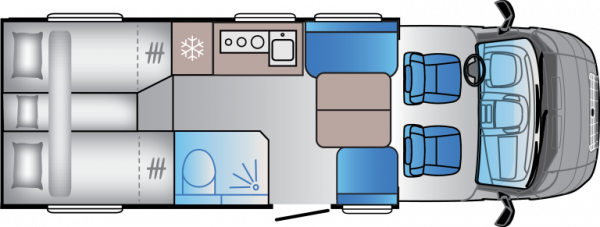Sun Living  C-Series 70 DL by Adria (66080) Floorplan