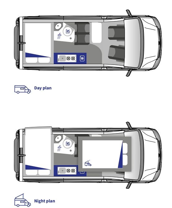 Westfalia Sven Hedin 'Pop-Top' Ice Blue - 2026 Floorplan