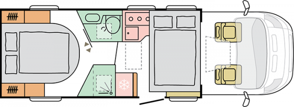 Adria Coral Supreme 670 DC (16727) Floorplan